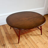 Vintage oval Scandinavian coffee table Ercol 1960