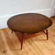Table basse scandinave vintage ovale Ercol 1960