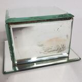 Jewelry box in bevelled glass, mirror, old art deco style