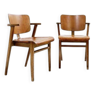 Paire de chaises en hêtre contreplaqué du milieu du siècle - Chaises en contreplaqué de style Ilmari Tapiovaara