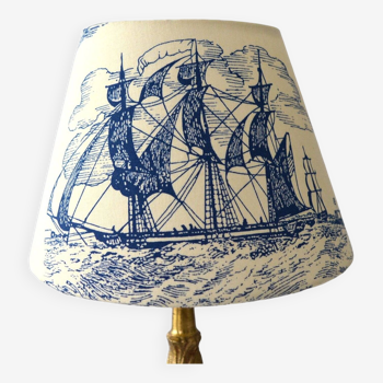 Blue toile de Jouy lampshade, navy decor