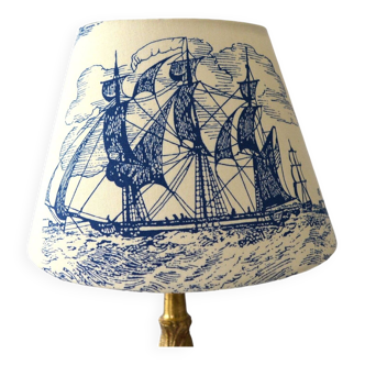 Blue toile de Jouy lampshade, navy decor