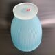 Embossed blue glass vase made in Italy