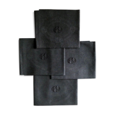 Set of four old damasked towels tinted black