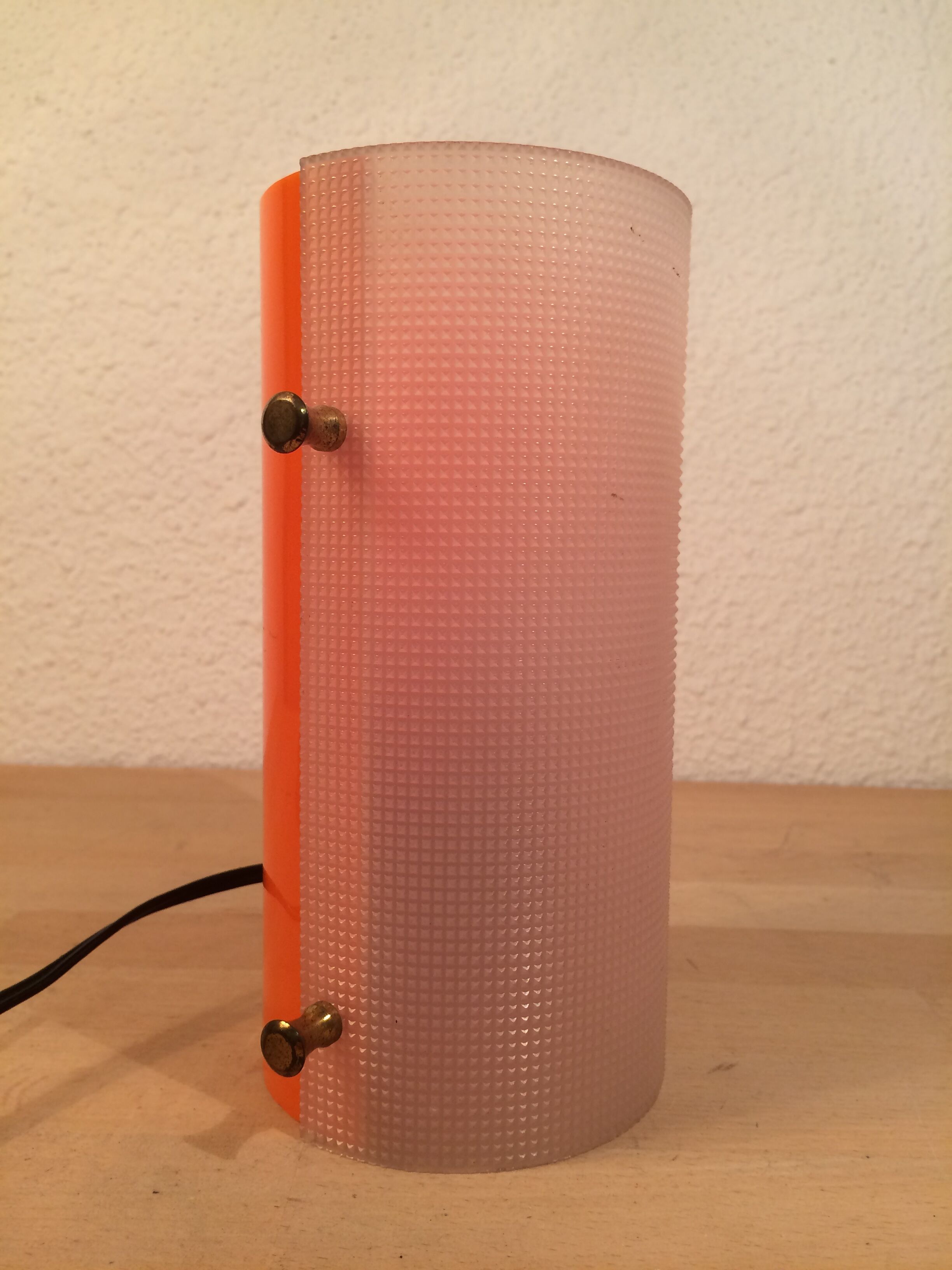 Orange lamp space age 70s cylindrical