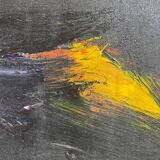 Large Acrylic Painting on Jute, 150 x 250 cm, unframed, ca 1980s