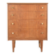 Midcentury Teak And Brass Chest Of Drawers Tallboy. Vintage Modern Retro