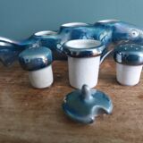 Salière poivrier moutardier zoomorphe, poisson en porcelaine