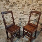 Set of 2 Antique Oak Chairs – 19th Century, Auvergne