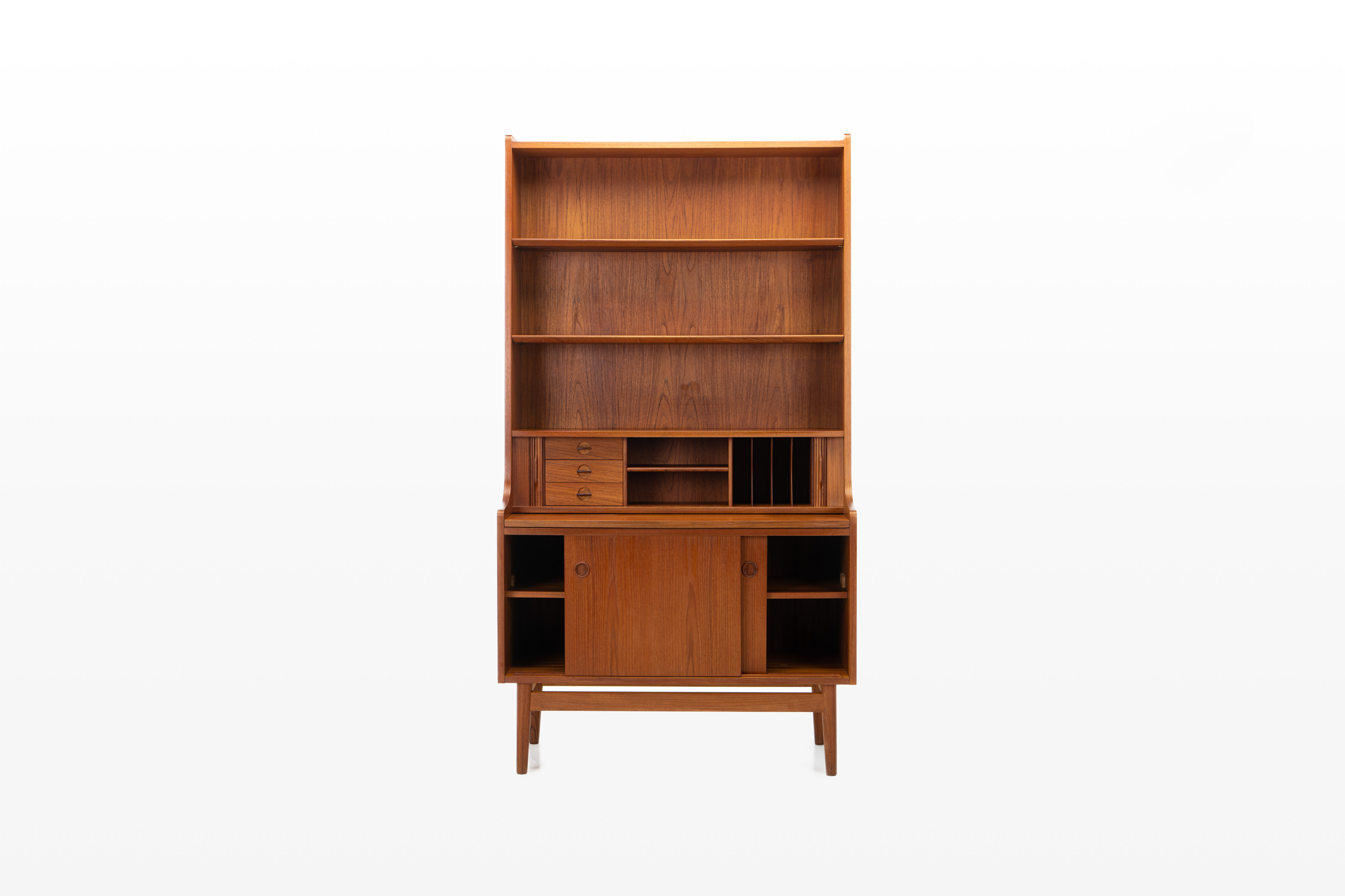 Bookcase secretary by Johannes Sorth for Nexø Møbelfabrik Bornholm, Denmark 1960s
