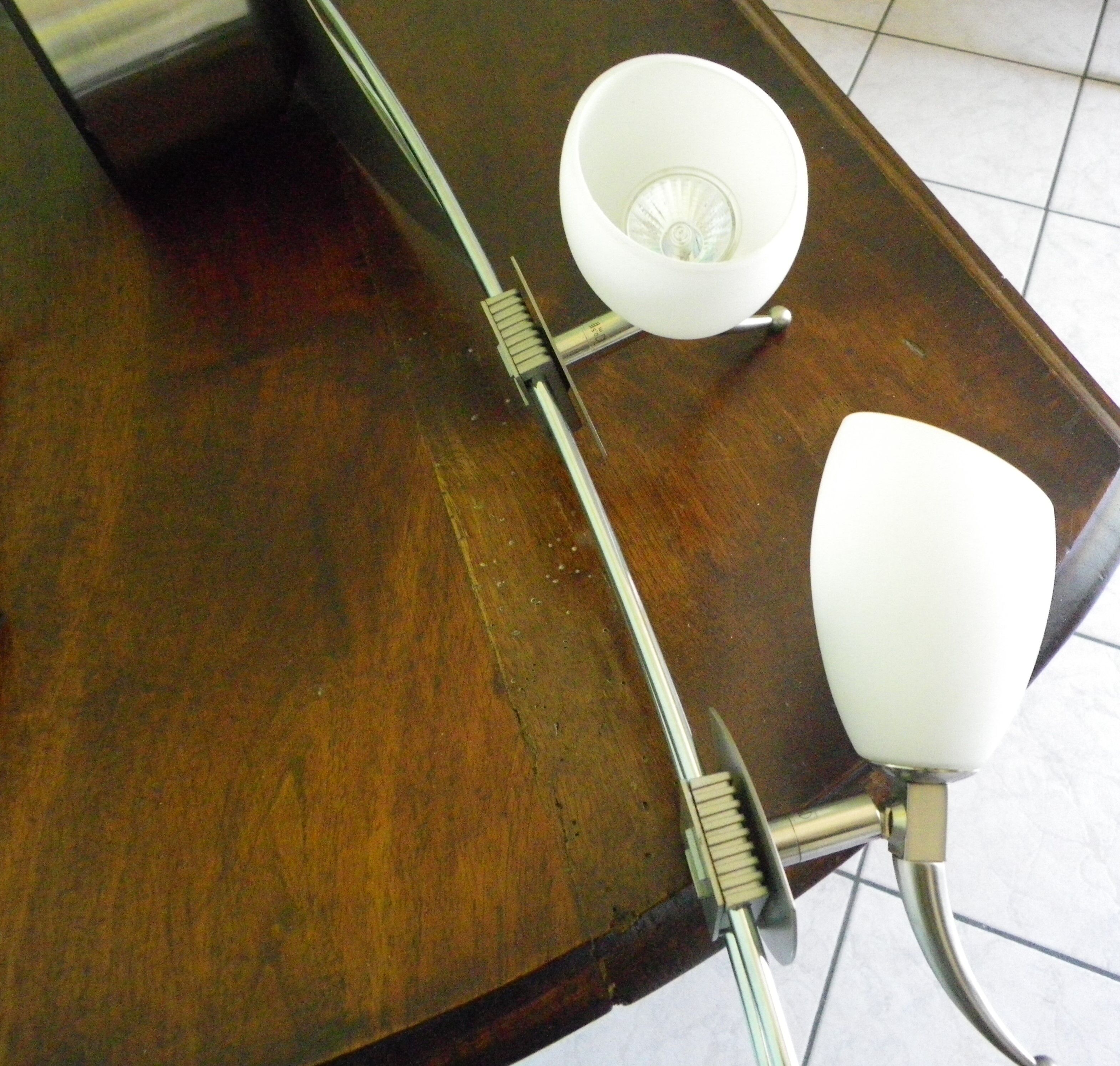 "Paulmann" 1m40 design hanging 6 lights anodized aluminium - 70s