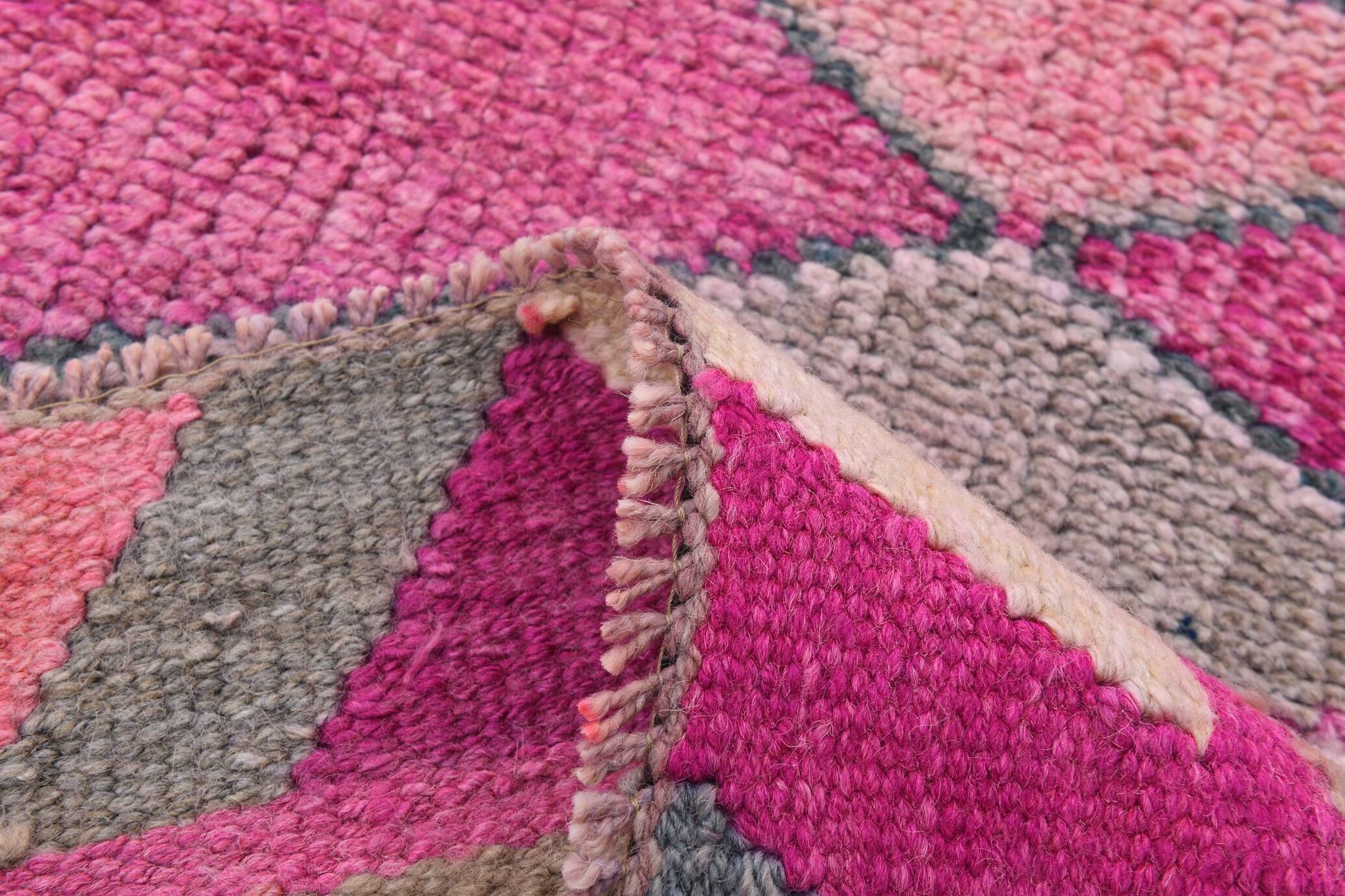 Tapis de couloir oriental Oushak rose saumon, 96 x 318 cm