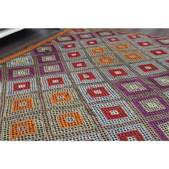 Vintage Turkish Oushak Handmade Wool Cotton Purple Area Rug 165x244