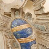 Grande paire de décorations murales en bois sculpté de feuillages 18e siècle