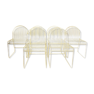 Set of 6 Bloomingville gold chairs