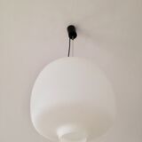 Scandinavian opaline and wood pendant - 1950s