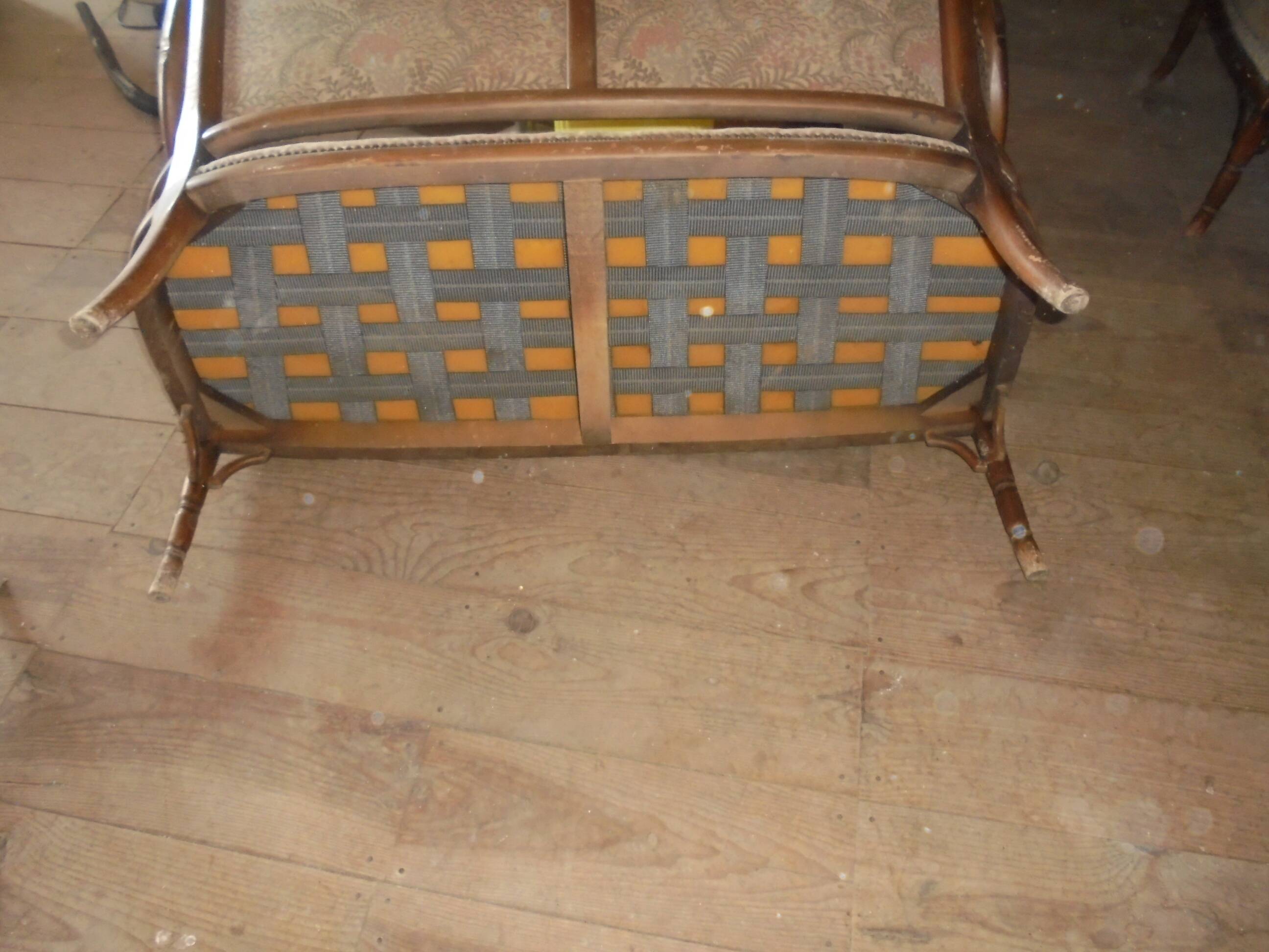 Rattan cane sofa and armchair circa 1970