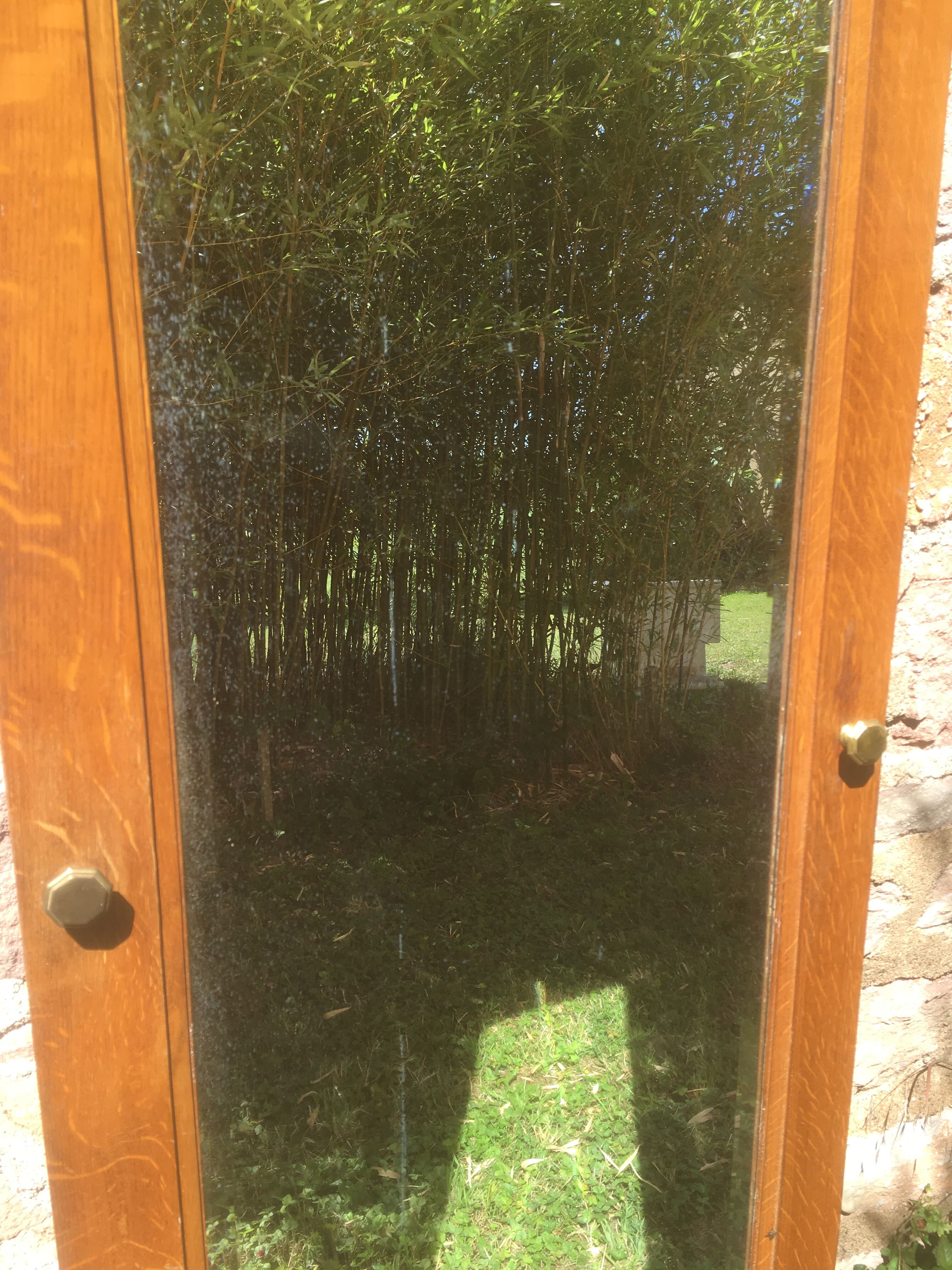 Bevelled mirror oak frame