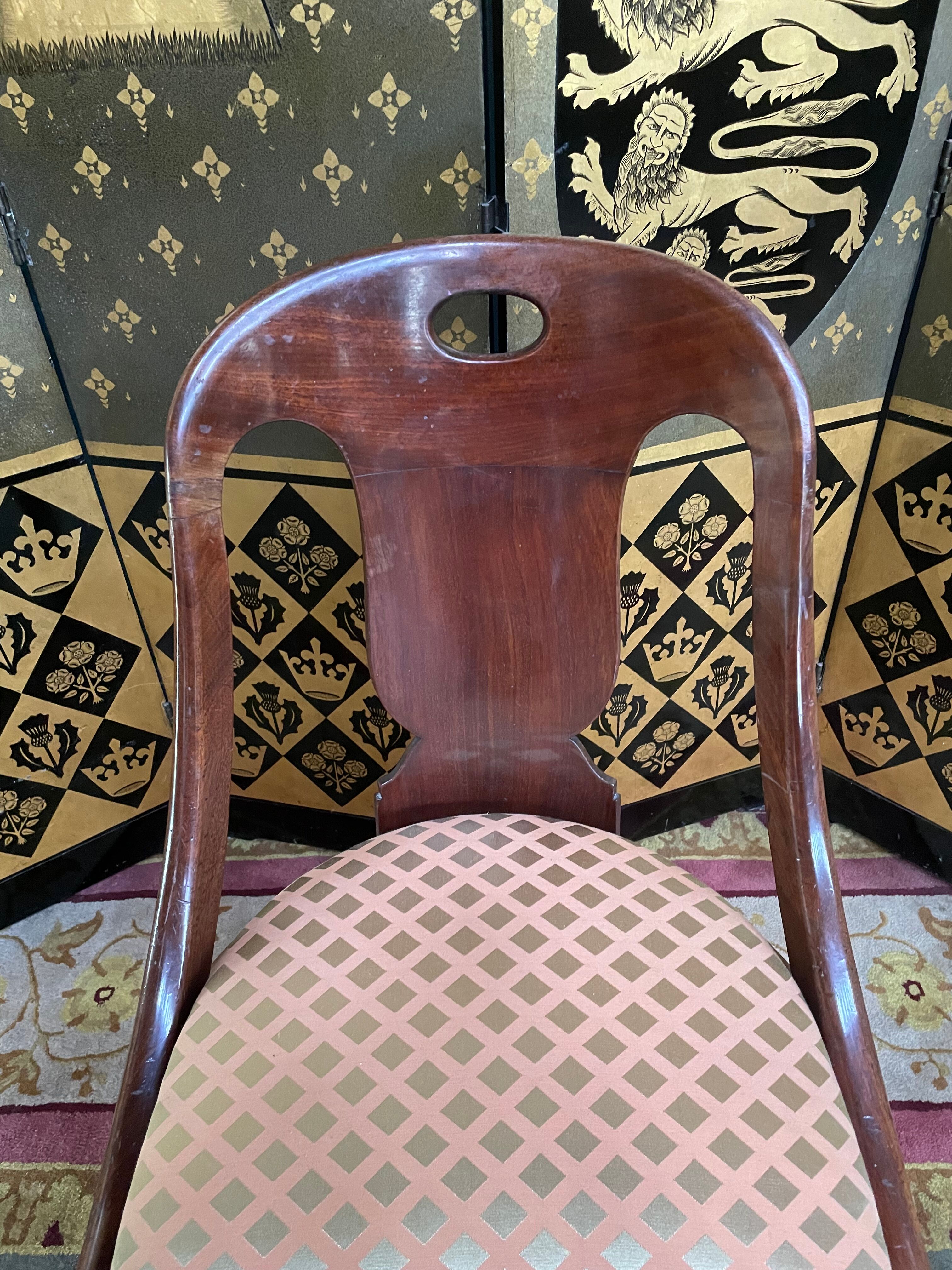 Empire style mahogany gondola chair