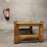 Vintage Pine Coffee Table, Reconstruction Period, Brutalist Design