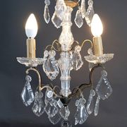 Chandelier, bronze/Baccarat crystal, 3 lights, Louis XV style, Fr, 1900