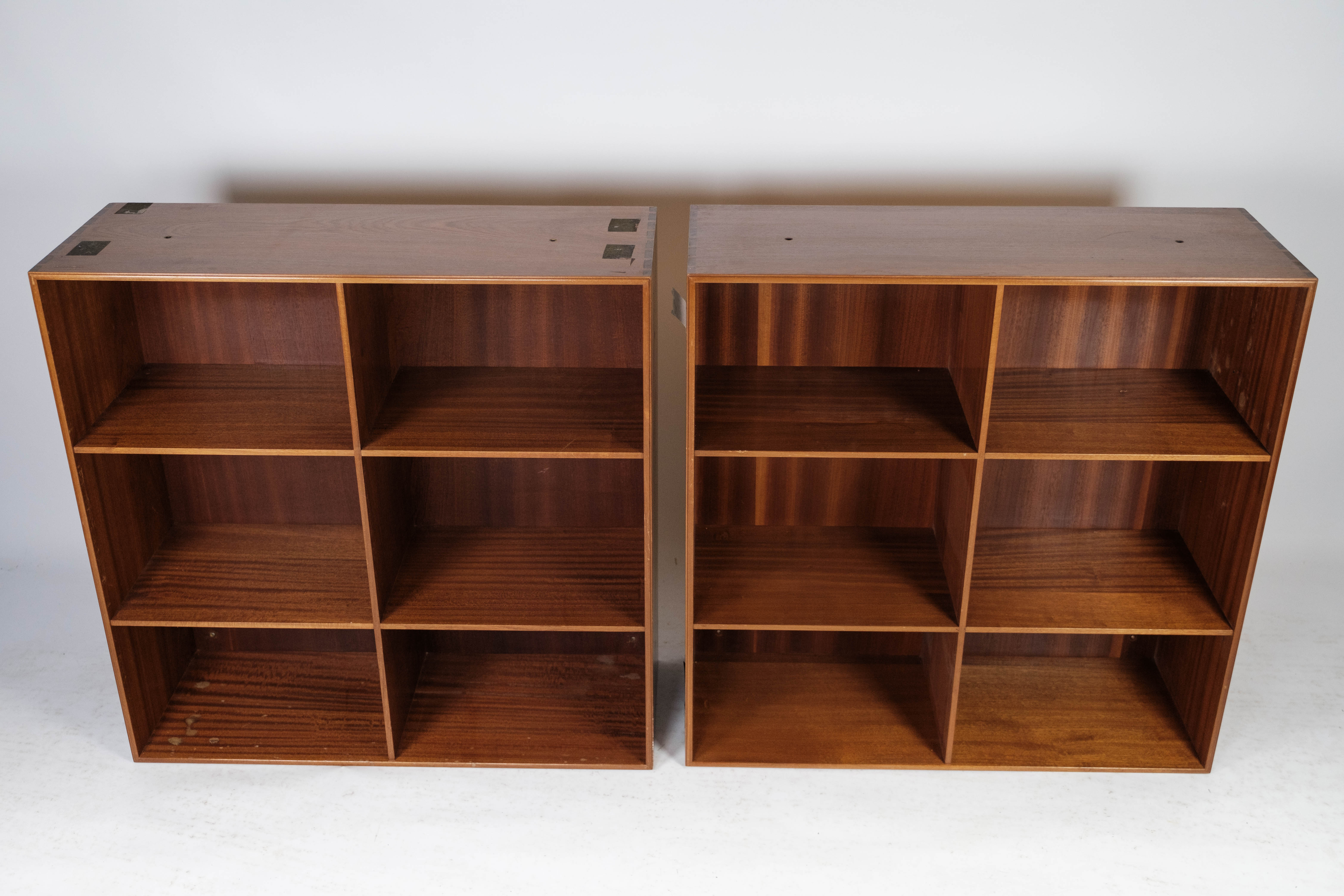 Bookcase in light mahogany designed by Mogens Koch and manufactured by Rud Rasmussen in the 1960s.