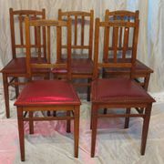 set of 5 oak dining room chairs