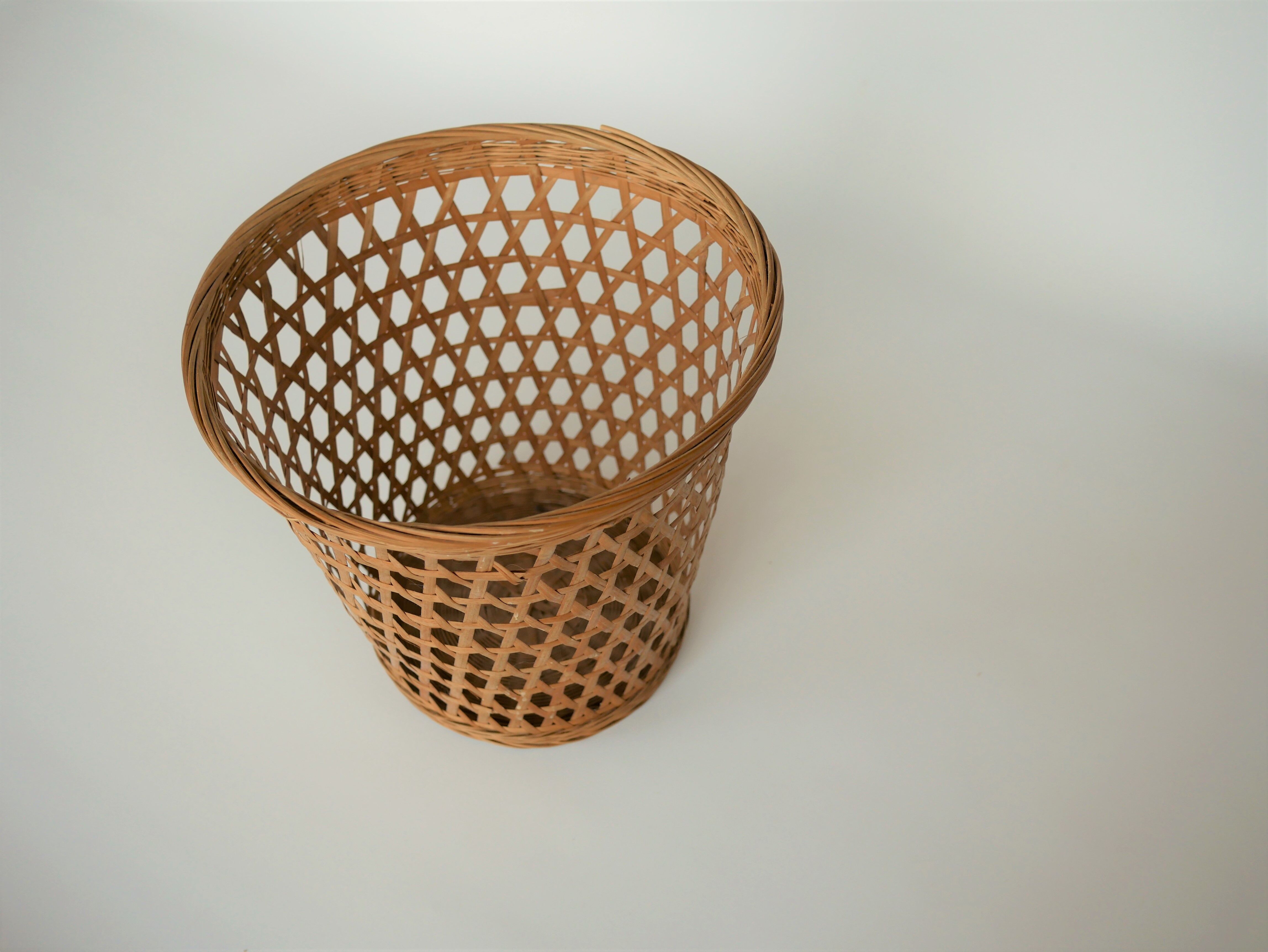 Vintage paper basket in rattan