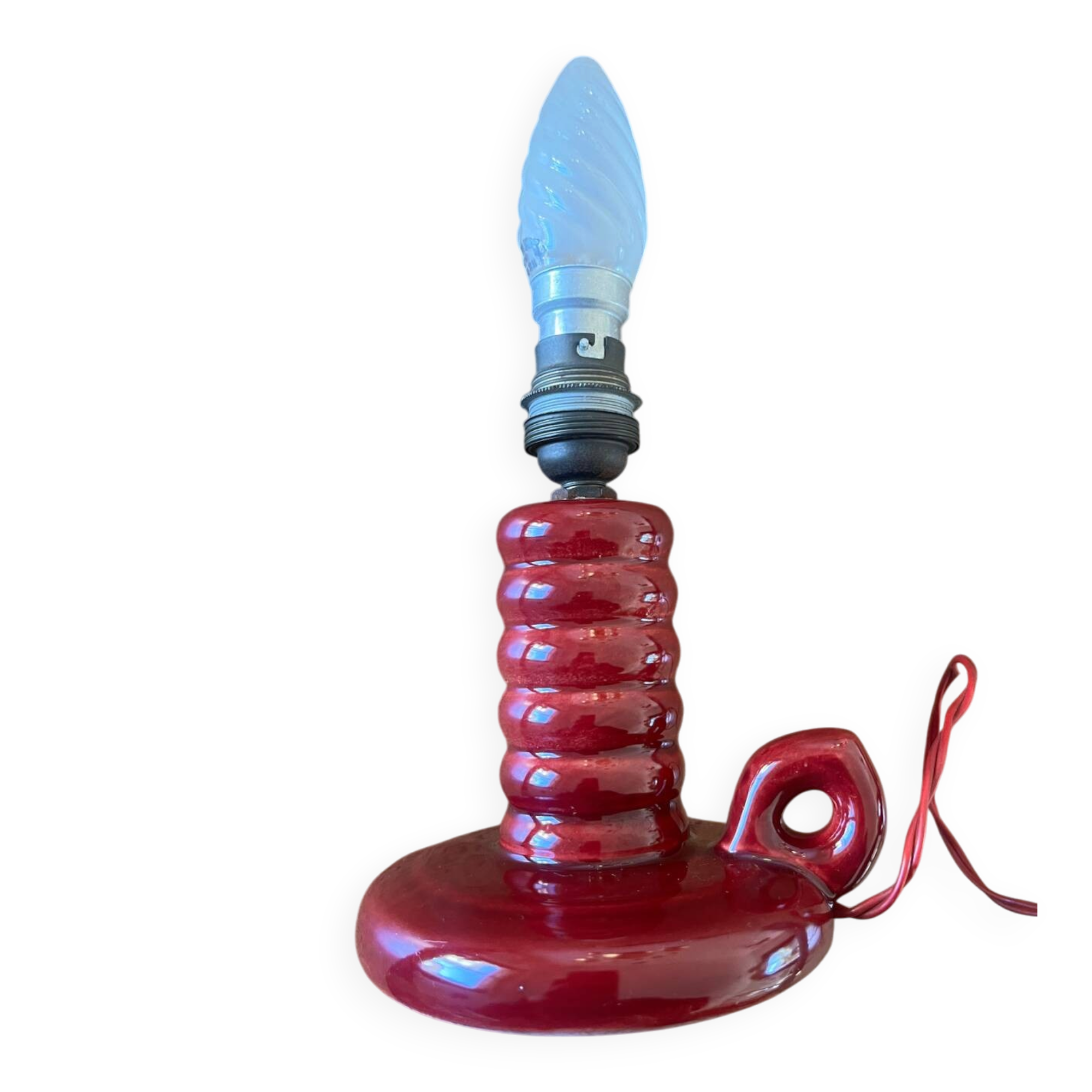 Burgundy ceramic lamp base