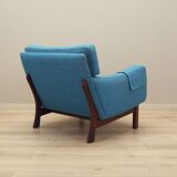 Fauteuil bleu, design danois, années 1960, production : Danemark