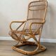 Vintage bamboo rattan armchair Tito Agnoli circa 1960