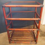 Rattan and leather shelf 1970
