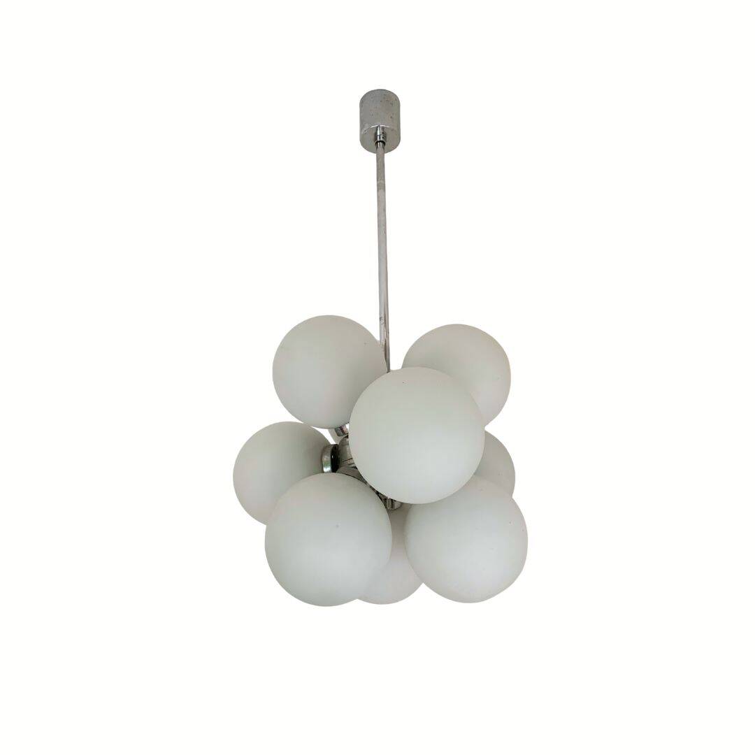 Space Age Sputnik Chandelier with 8 Glass Globes from 1960s