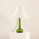 Holmegaard XL deep green lamp with Le Klint shade, 1960s