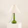 Holmegaard XL deep green lamp with Le Klint shade, 1960s
