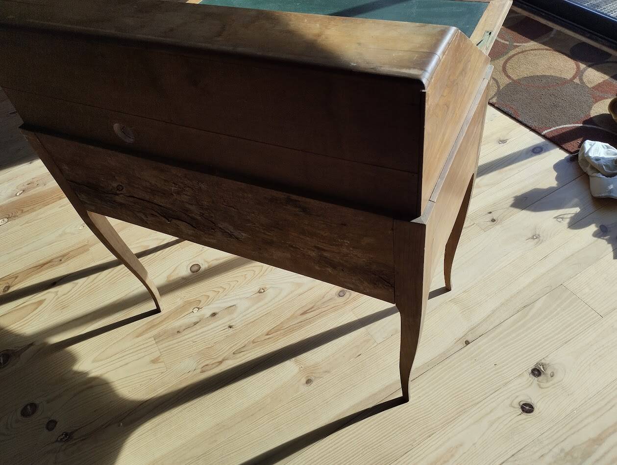 Secrétaire ancien à abattant en bois fruitier, fin XIXème s.