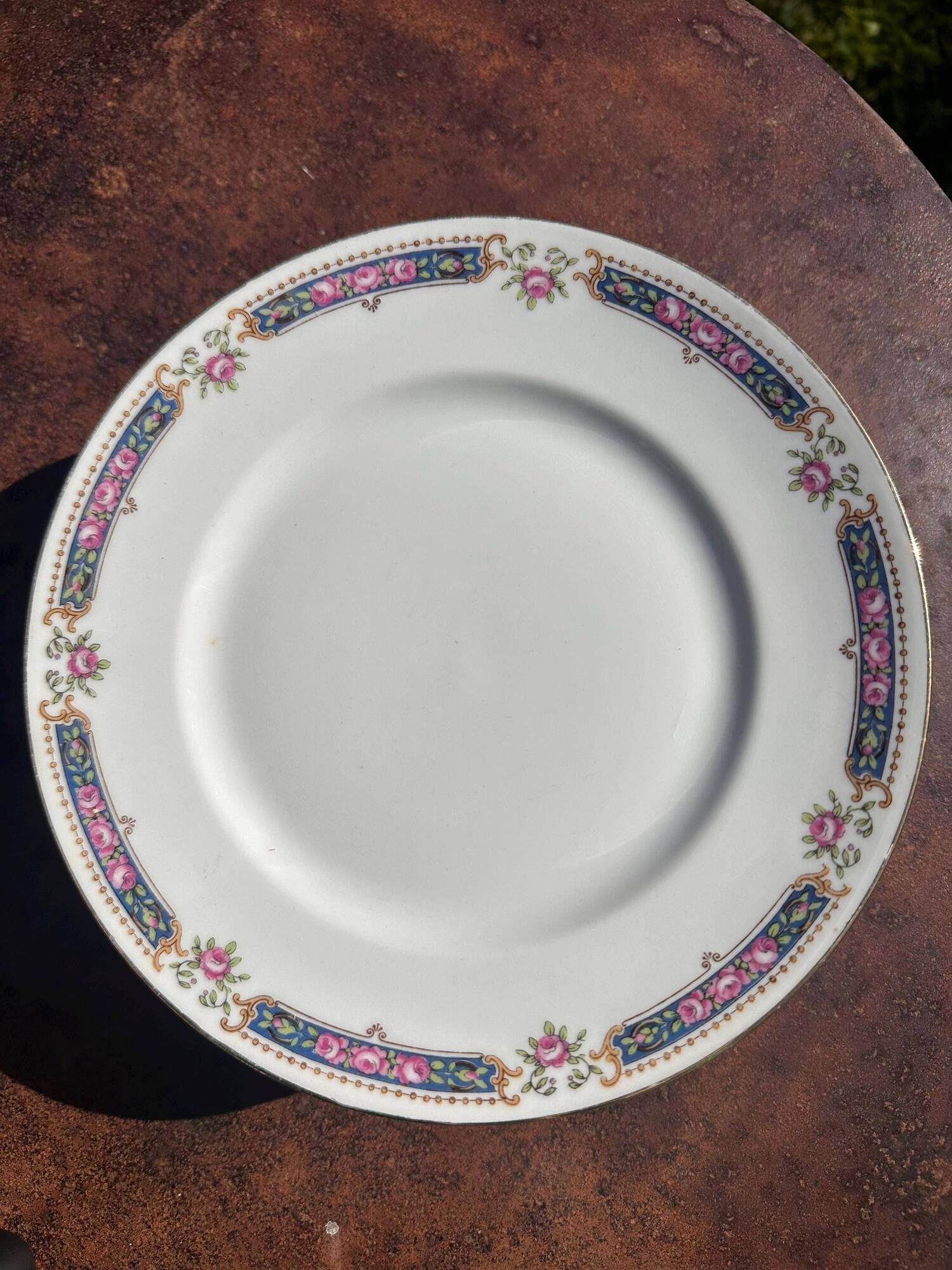 Set of 6 dessert plates in Limoges porcelain, Bernardaud & Co, dec