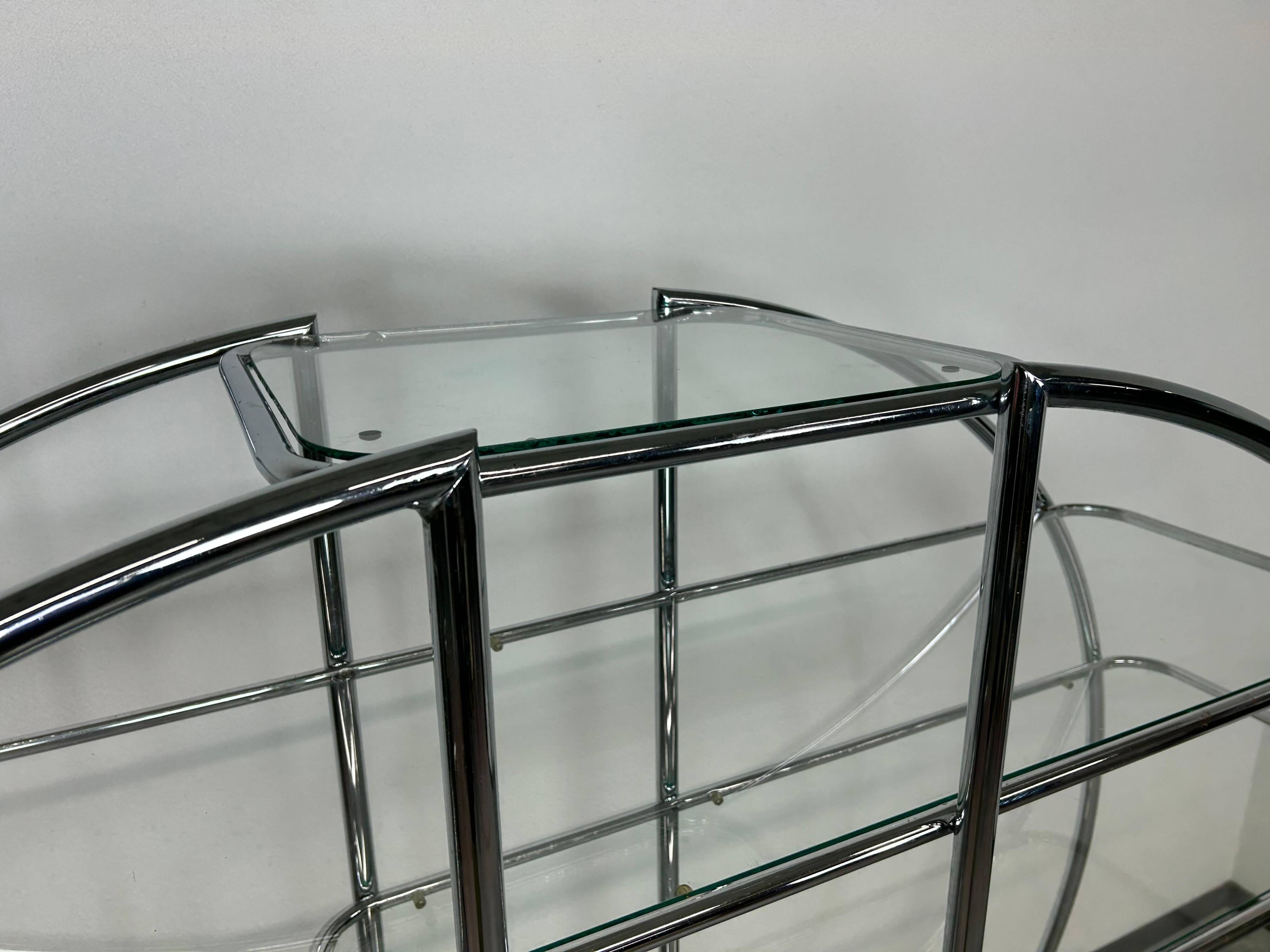 Mid-century design tubular steel shelf