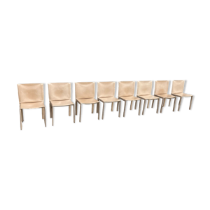 8 chaises de salle à - beige