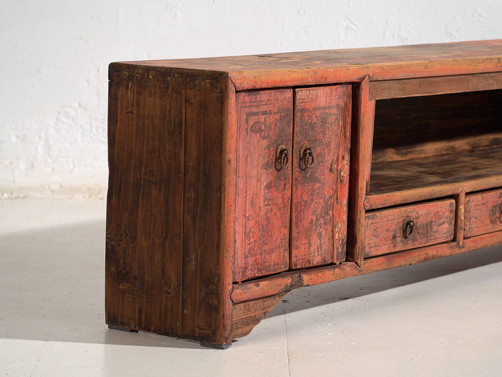 Meuble TV ancien à patine rouge (c.1900) #22