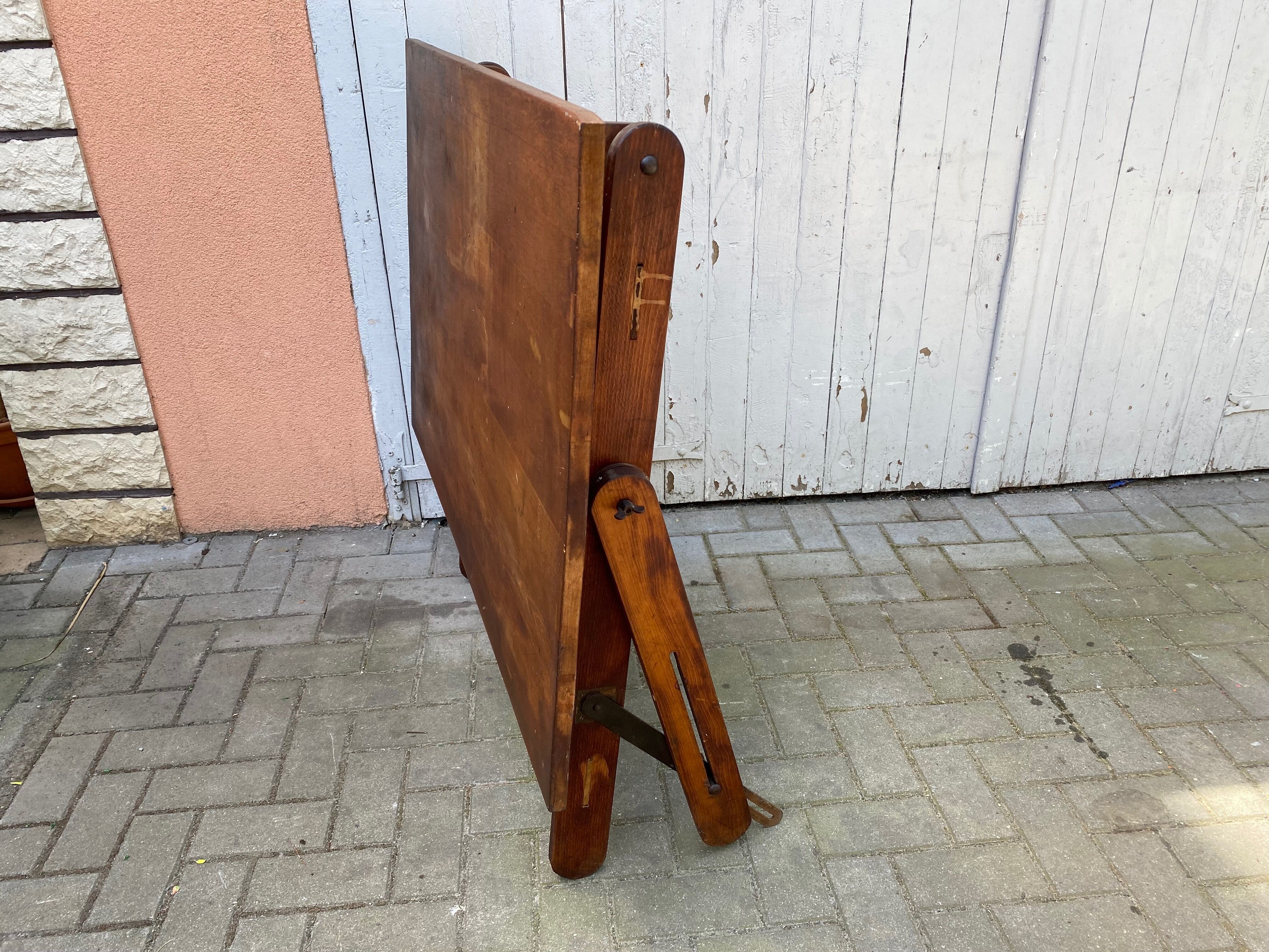 Vintage architect's table in wood drawing table 1930