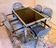 Chrome dining room set, La Metal Arredo and Moltoni&Co, 6 chrome chairs and table, Italy