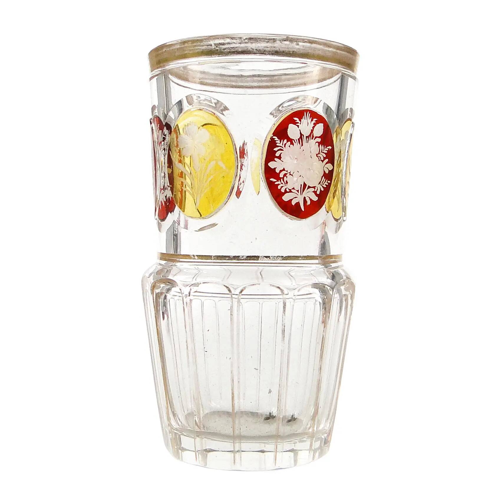 Verre Biedermeier, cristal, Bohême, République tchèque, 19e siècle