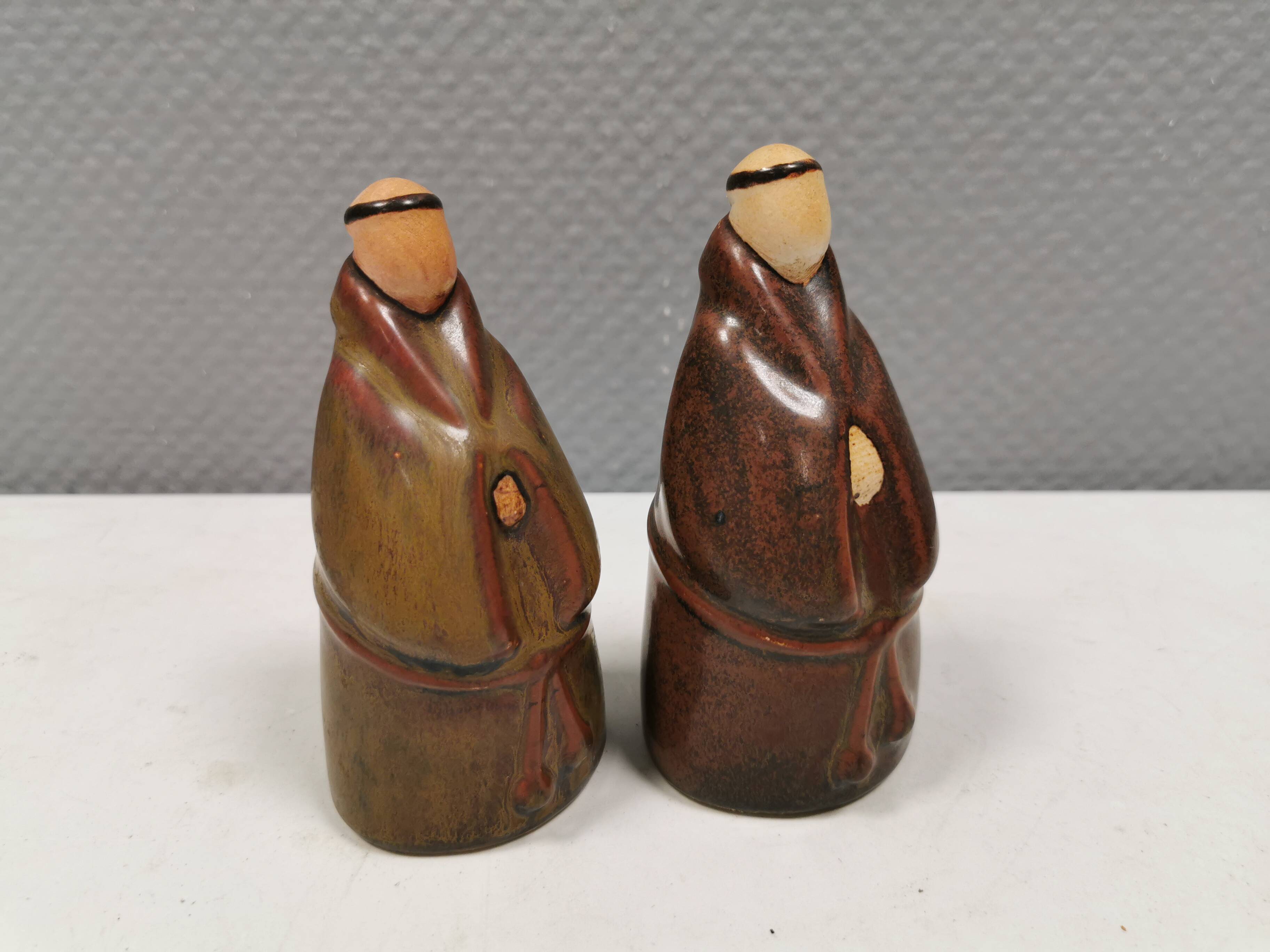 Two ceramic monks, from ENKÖPING ceramics Sweden 1970-80s