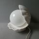 Shell lamp in white ceramic and opaline, 80s