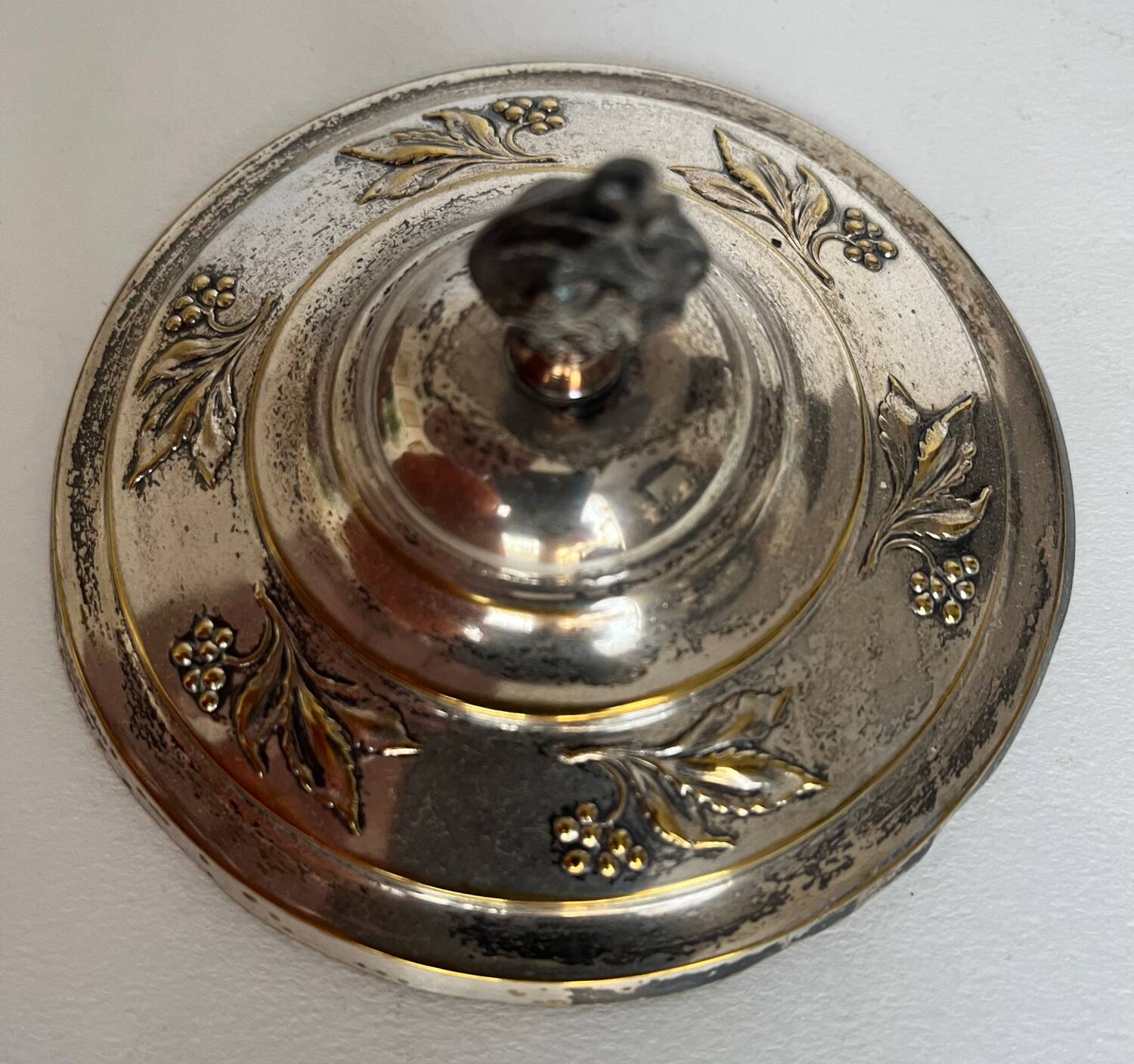 Crystal and silver-plated jam jar