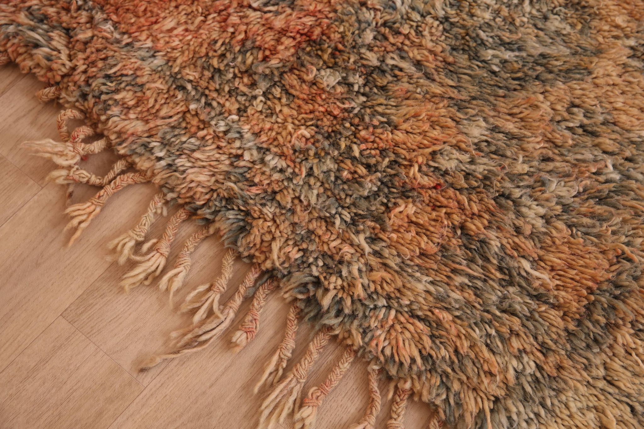 Peach Vintage Moroccan Rug 182 x 294 cm, Berber Wool Rug Handmade, Boho Rug