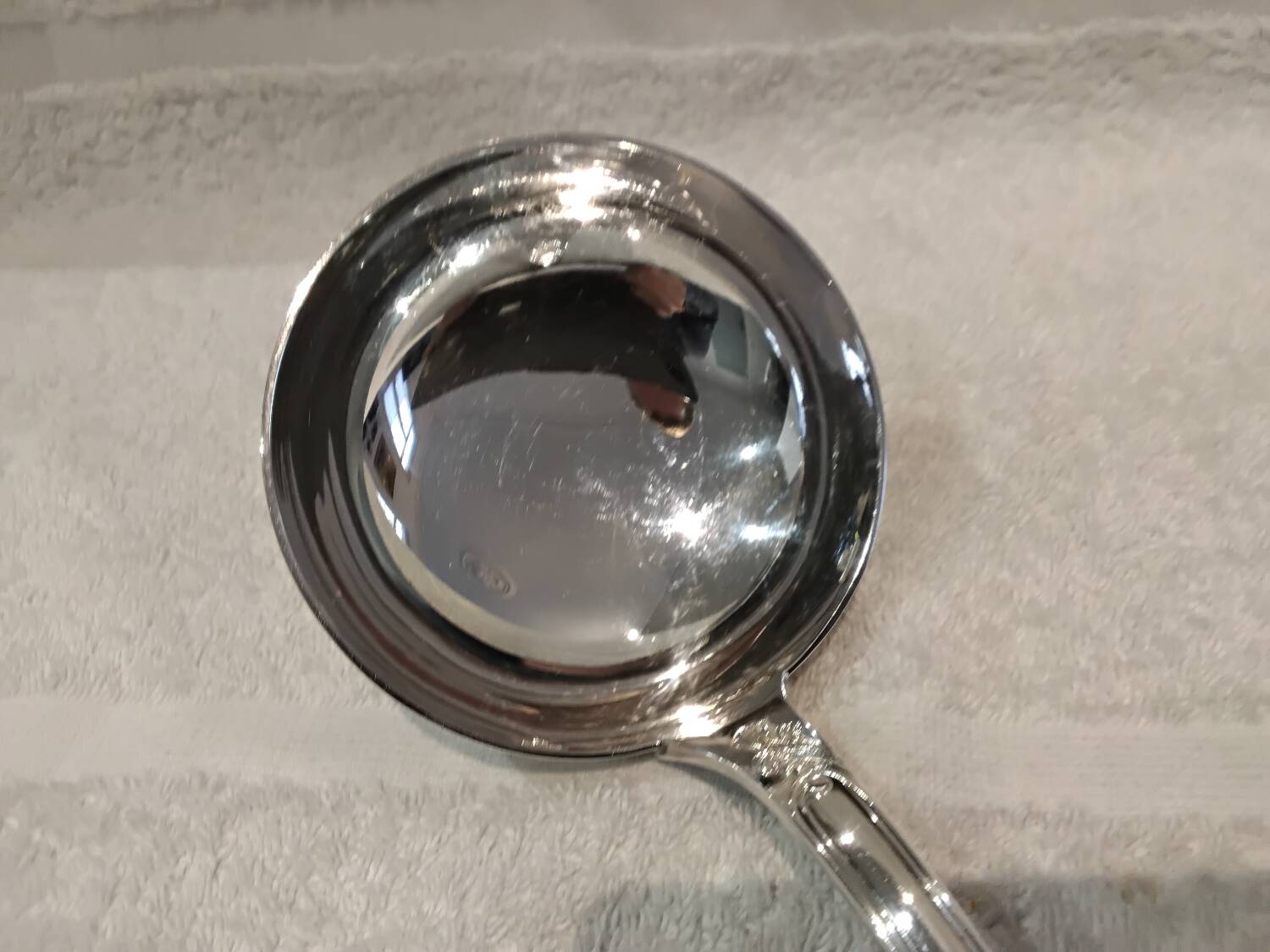 Christofle Marly silver plated soup ladle, goldsmith, 31.6cm