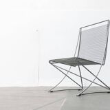 Vintage German Kreuzschwinger lounge chair by Till Behrens for Meyer Stahlmöbel, 1980s.