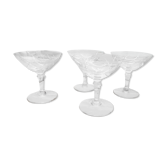 Set 4 coupes à champagne cristal ciselé